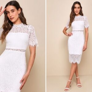 Elegant White Lace Dress